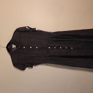 Sheer Polka-dot Button-Up dress